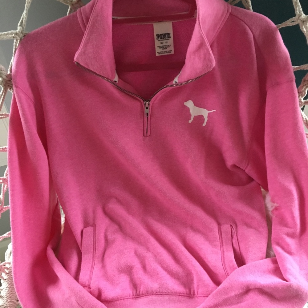 PINK 1/4 zip sweatshirt